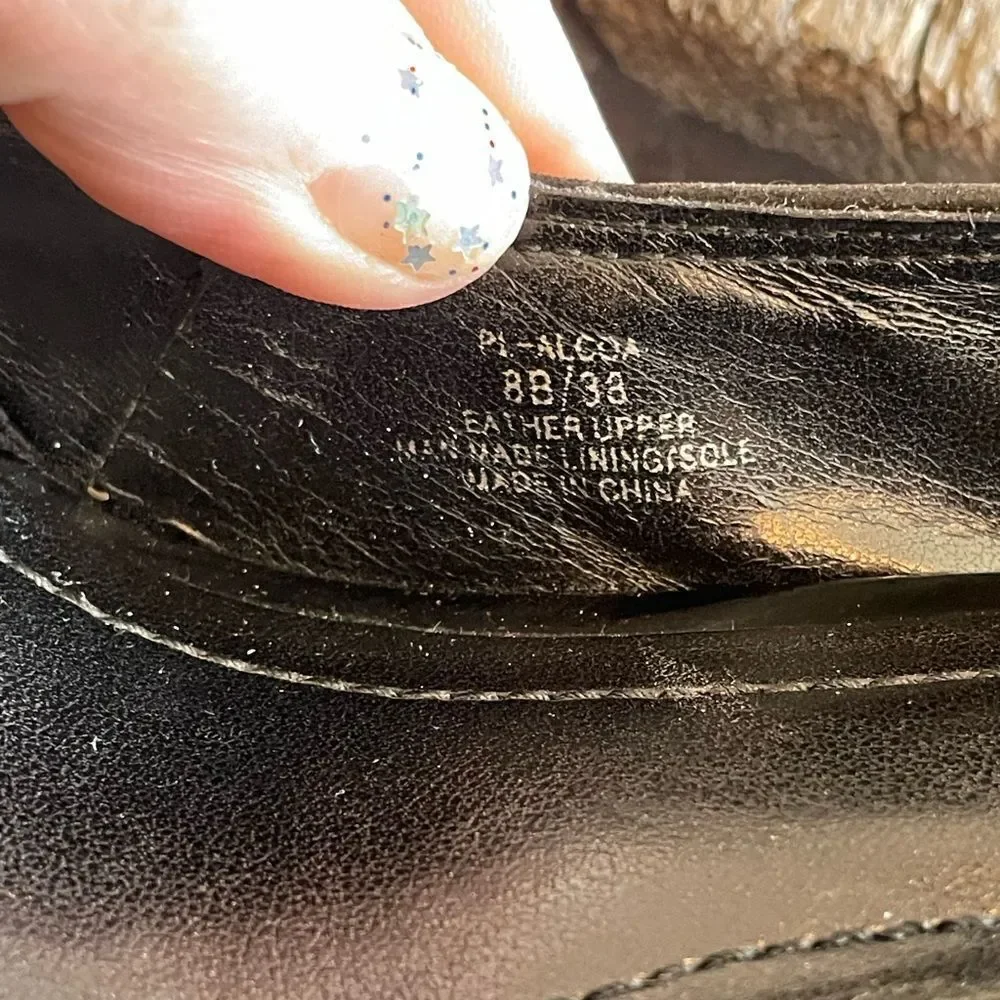 Pre-Owed BCBGEneration Womens Black Open Toe Slingback Upper Leather Heels Sz 8